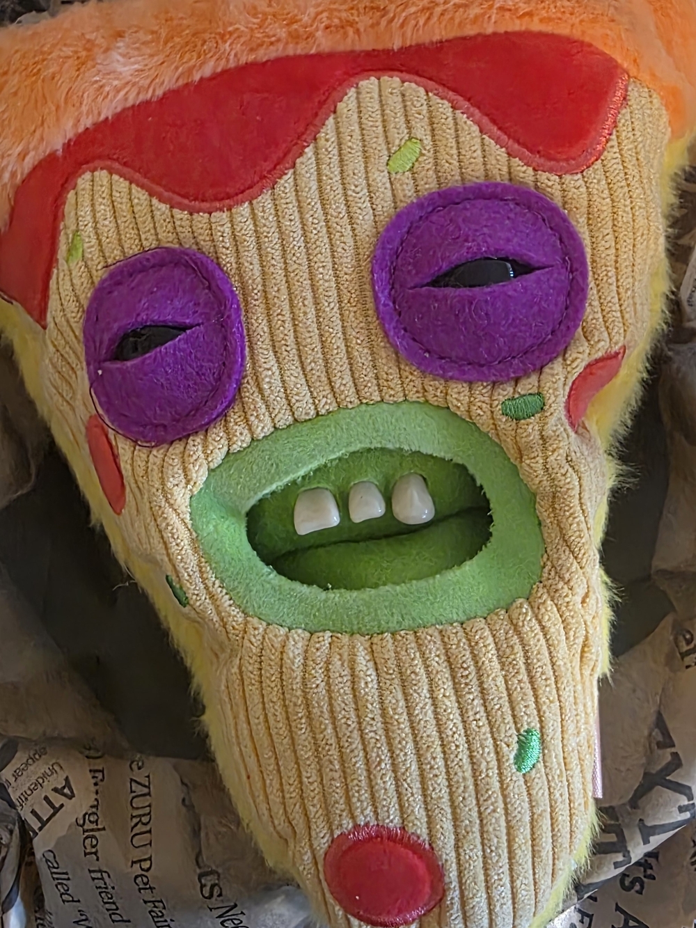 Colorful Pizza Slice Plush Toy - Yellow, Orange, Purple & Green